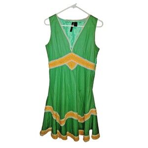 Vintage Unique Green Watermelon Dress S Nelli Frock House dress Eyelet BrikBrack